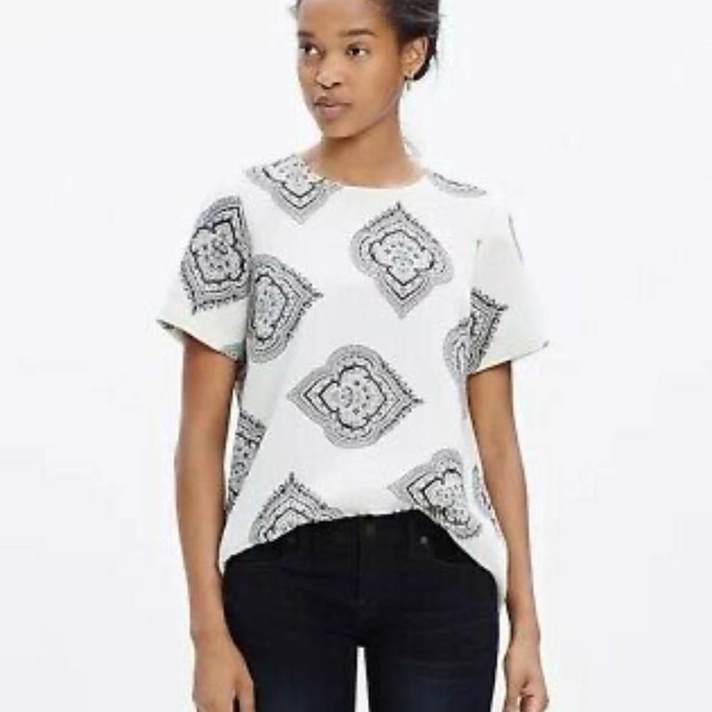 Madewell Textured Crepe Blouse Tee